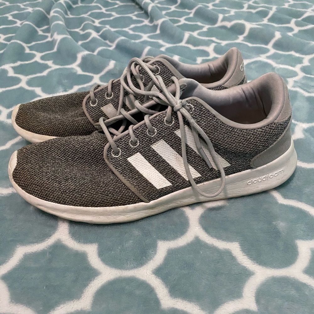Grey adidas tennis shoes